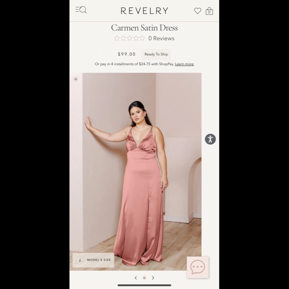 Revelry Carmen Satin Bridesmaid Dress